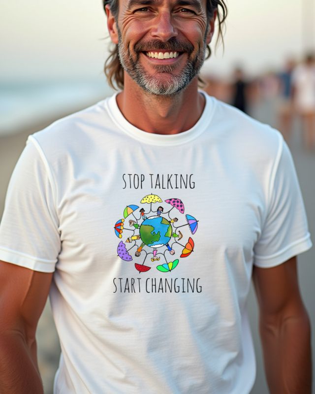 Stop Talking Start Changing - Kids Around Earth – T-Shirt