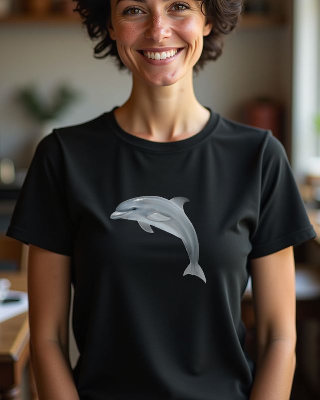 Süßer Delfin - Niedliches Meerestier Motiv für Delfinfans – T-Shirt