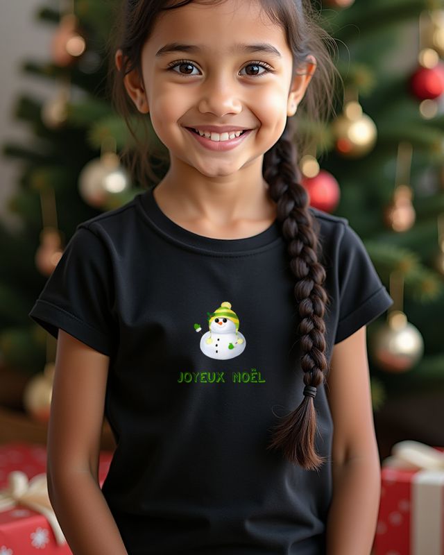 Süßer kleiner Schneemann Joyeux Noël - Weihnachtsmotiv – T-Shirt