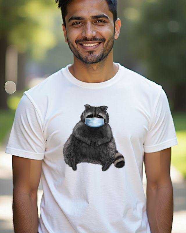 Süßer Waschbär mit Maske - Doppelt maskiert – T-Shirt