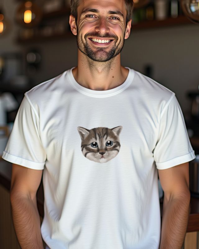 Cute Cat Head - Adorable Kitten Design for Cat Fans β T-Shirt