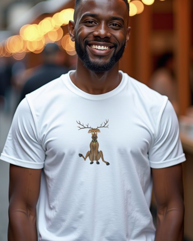 Süßes Rentier mit Glocke - Niedliches Weihnachtsmotiv – T-Shirt