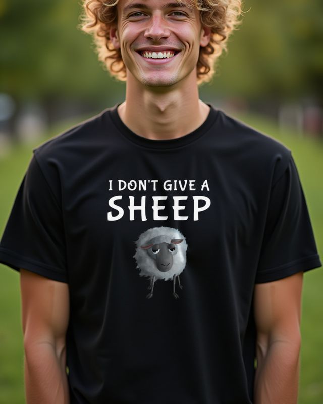 Süßes Schaf - I Don’t Give a Sheep - Lustiger Spruch – T-Shirt