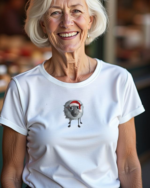 Sweet Sheep Likes Christmas - Happy Christmas Design β T-Shirt