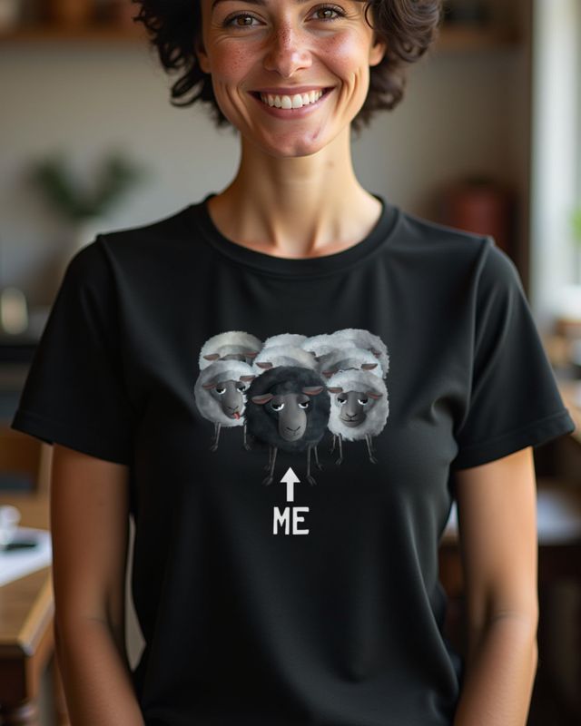 Süßes Schaf - Me the Black Sheep - Schwarzes Schaf Spruch – T-Shirt