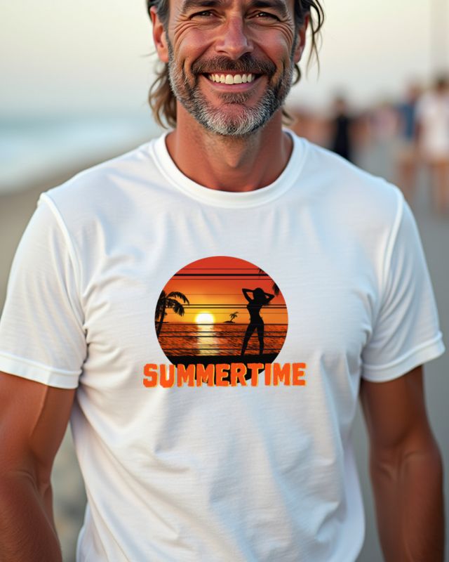 Sommerzeit Sonnenuntergang Mädchen - Urlaub am Meer – T-Shirt
