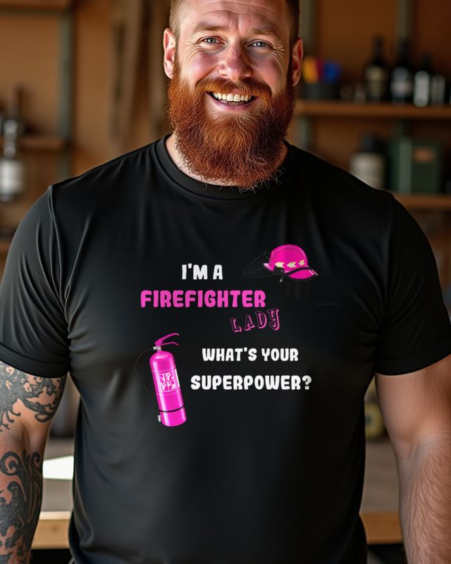 Superpower Firefighter Lady - Gift for Firefighter Mom – T-Shirt