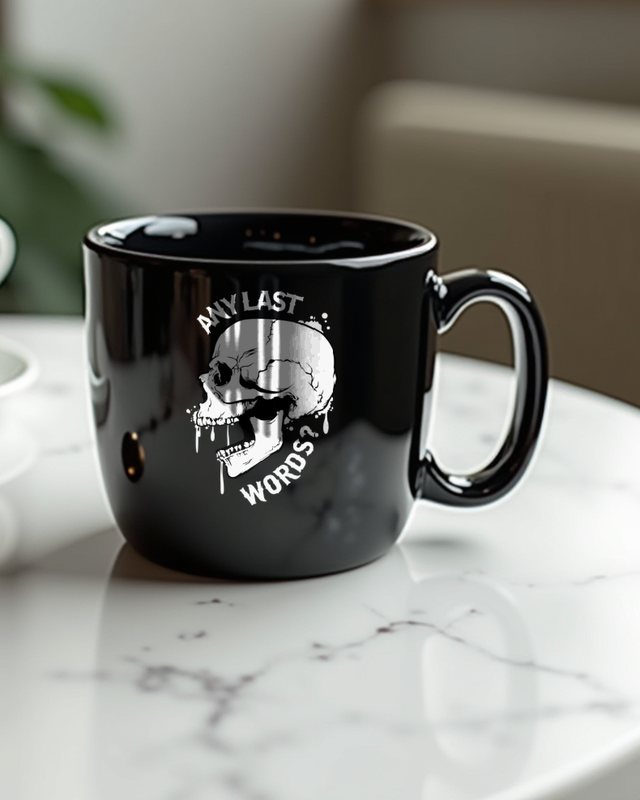 Any Last Words - Screaming Skull with Paint Drips – Mug