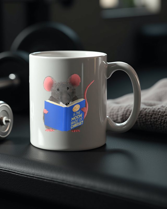 Bücherwurm Maus - Is the Moon Made of Cheese Lesen Geschenk – Tasse