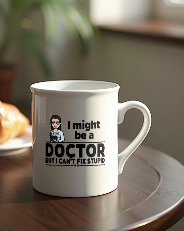 Can’t Fix Stupid - Frecher Spruch für Ärztinnen – Tasse