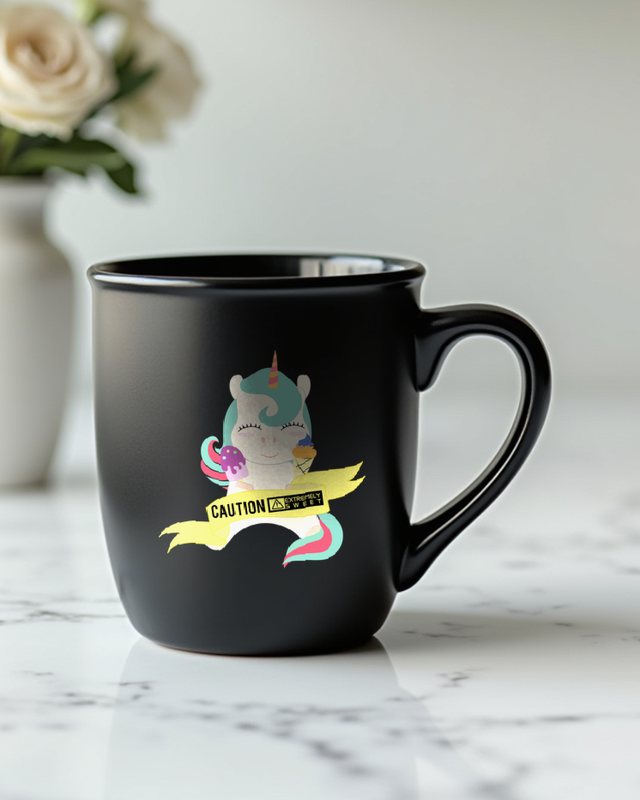 Caution Extremely Sweet Unicorn - Lustiges Einhorn Motiv – Tasse