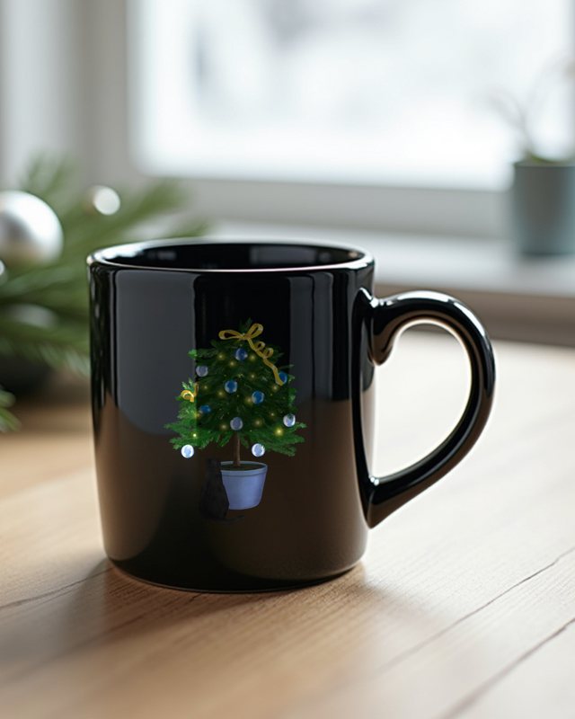 Christmas Tree with Cat - Cute Cat Christmas Design – Mug
