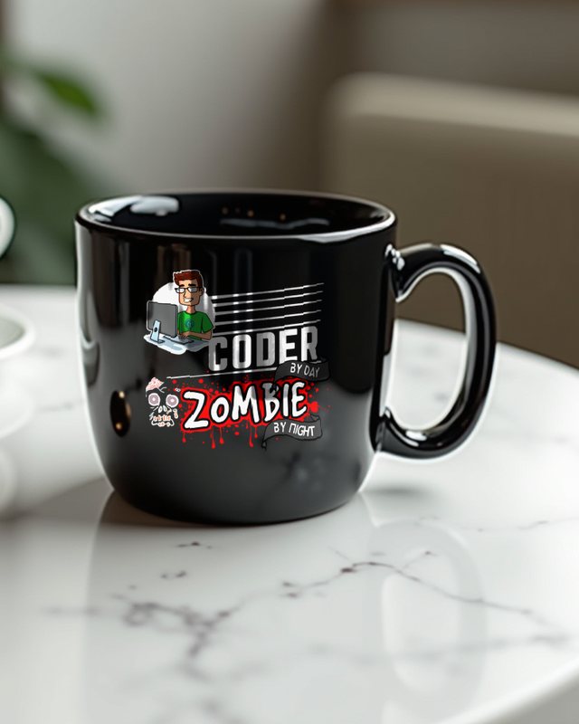Coder by Day Zombie by Night - Programmierer Halloween – Tasse