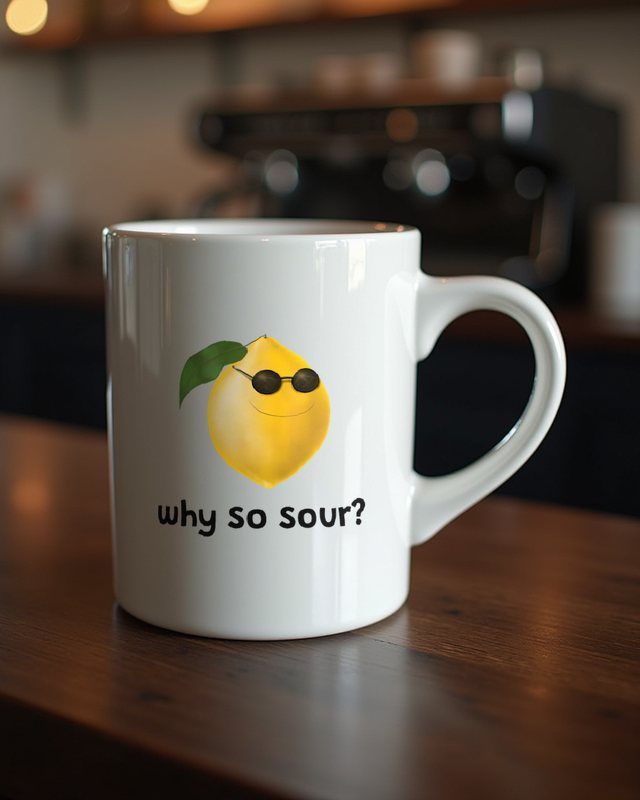 Cute Lemon - Why so sour - Lustige Zitrone Obst – Tasse