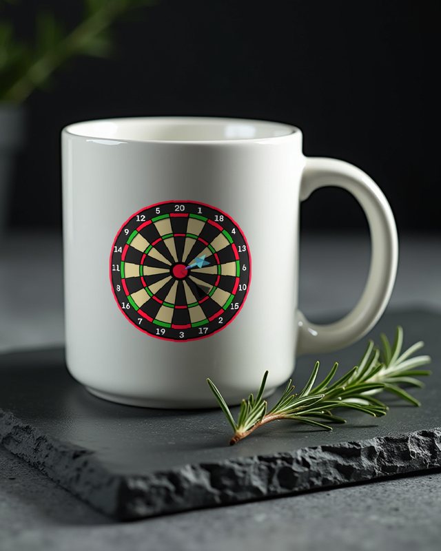 Dartpfeil Motiv - Geschenk für Dartspieler und Dartfans – Tasse