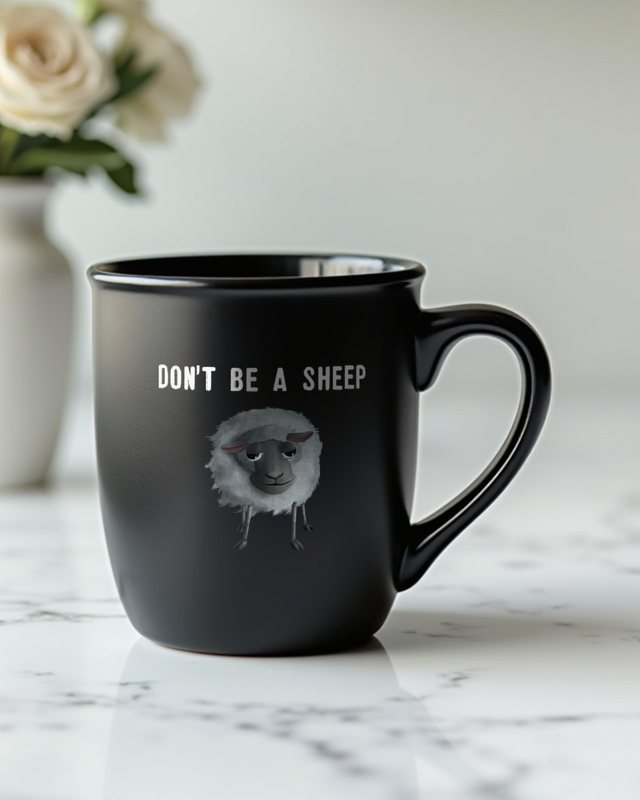 Don’t be a Sheep - Süßes Schaf mit frechem Spruch – Tasse