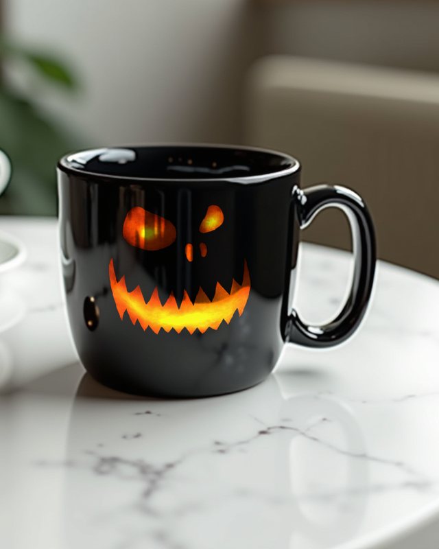 Dark Halloween Face 4 in Fire Red - Halloween Design – Mug