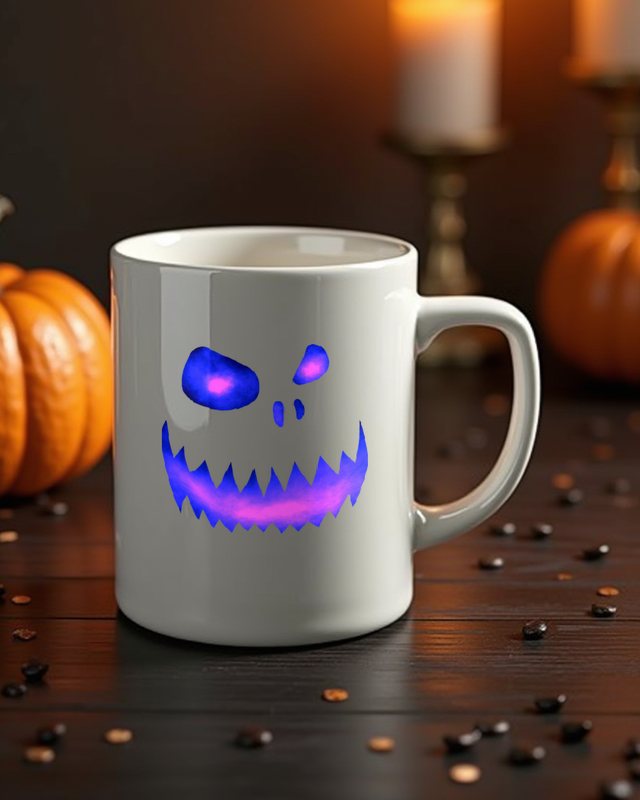 Düsteres Halloween Gesicht 4 in Lila - Halloween Motiv – Tasse