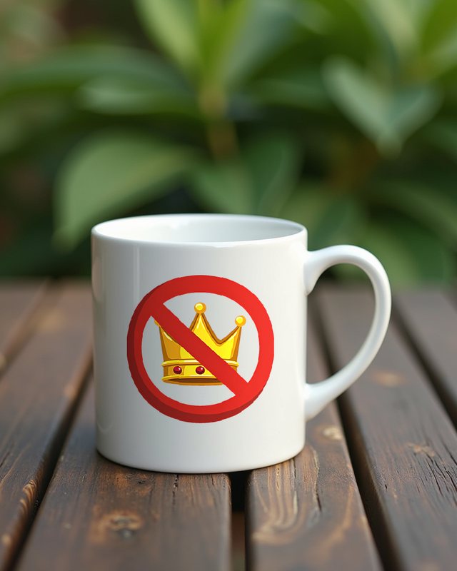 Crossed Out Golden Crown – Democracy Satire Graphic – Mug