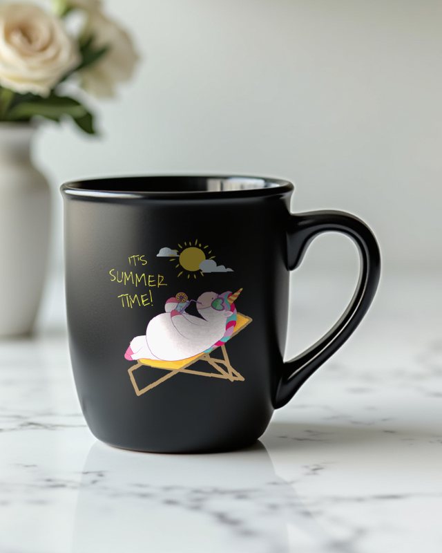 Einhorn entspannt am Strand - Lustiges Sommer Einhorn – Tasse