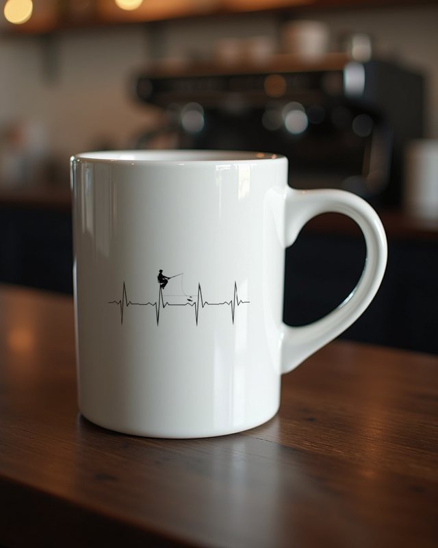 EKG Herzschlag Angeln - Lustiges Geschenk für Angler – Tasse