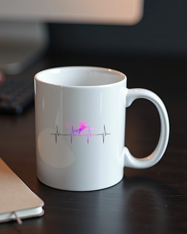 EKG Heartbeat Pink Unicorn - Cute Unicorn Gift for Girls – Mug