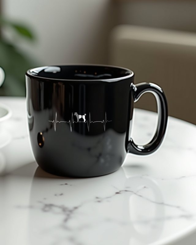 EKG Herzschlag Pudel - Geschenk für Pudel Liebhaber – Tasse