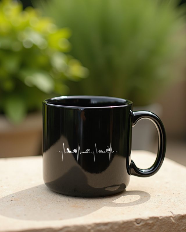 EKG Herzschlag Schuhe und Taschen - Shopping Geschenk – Tasse