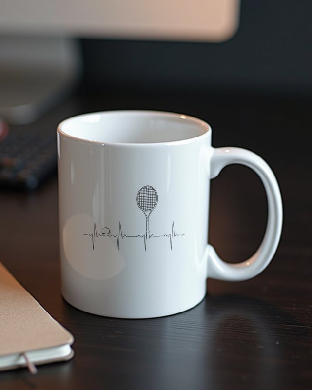 EKG Herzschlag Tennis - Geschenk für Tennisspieler – Tasse