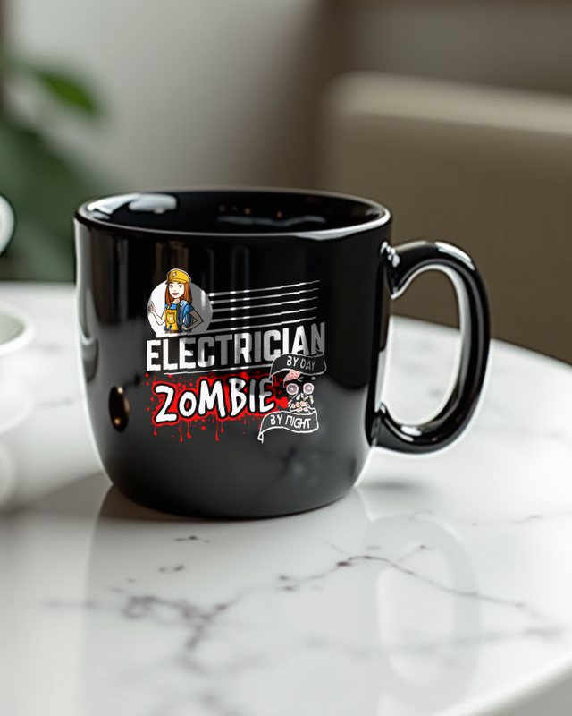 Female Electrician by Day Zombie by Night - Halloween – Mug