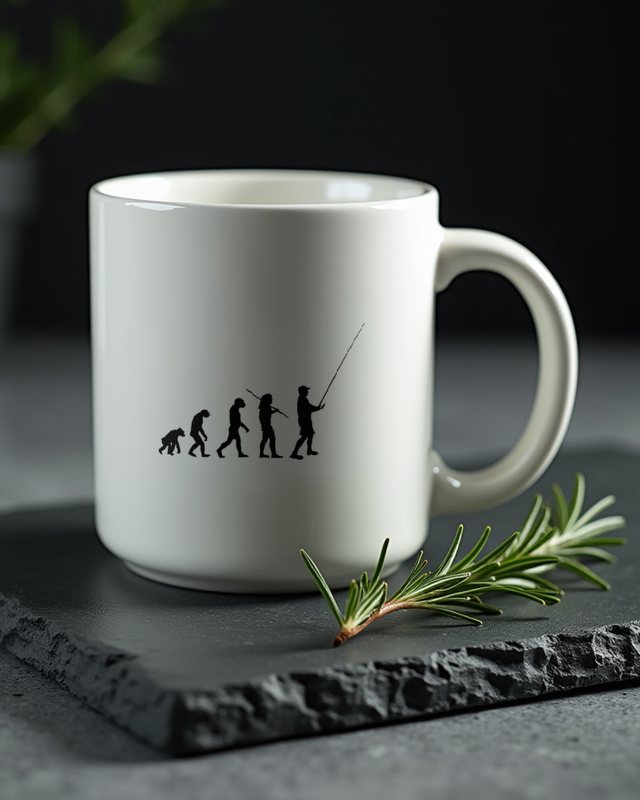 Evolution Angeln - Lustiges Geschenk für Angler – Tasse