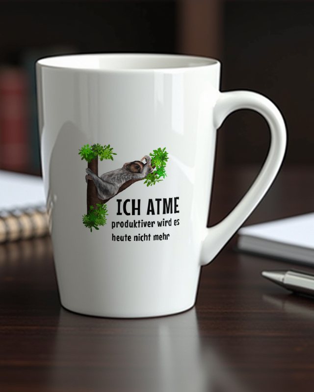 Faultier Ich atme Produktiver wird es nicht - Lustig – Tasse