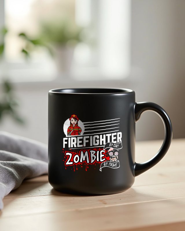 Feuerwehrfrau by Day Zombie by Night - Halloween – Tasse