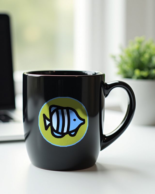 Fisch Motiv - Schlichtes Design für Fischfans – Tasse