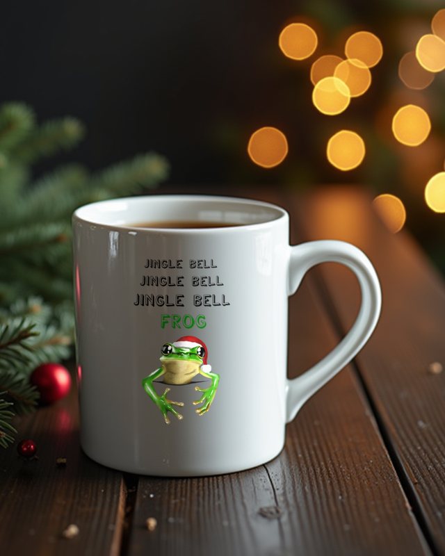 Frosch mit Weihnachtsglocke - Jingle Bell - Süßes Motiv – Tasse