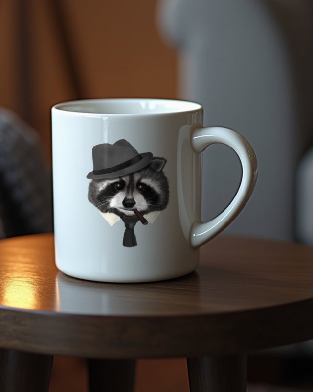 Gangster Raccoon - Funny Mafia Boss of the Trash Can – Mug