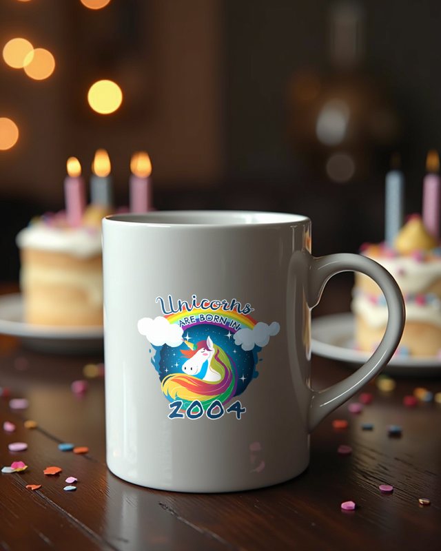 Geboren 2004 als Einhorn - Unicorns Are Born in 2004 – Tasse