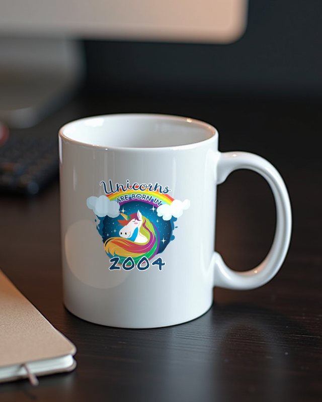 Geboren 2004 als Einhorn - Unicorns Are Born in 2004 – Tasse
