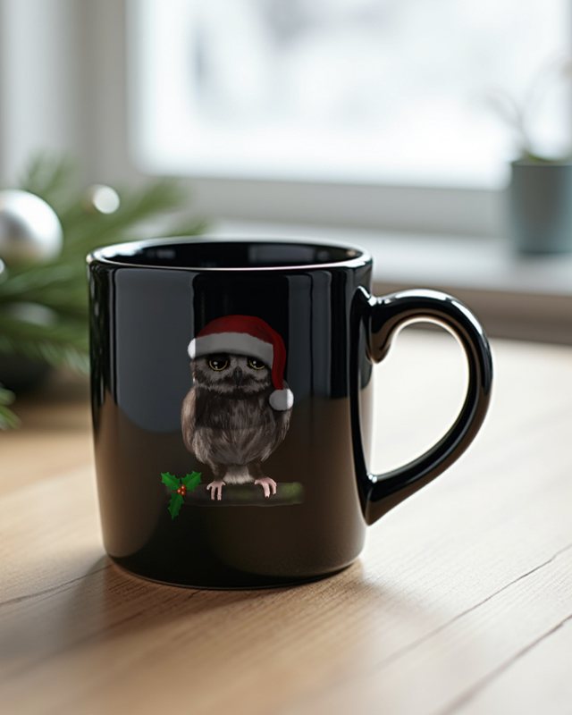 Bored Christmas Owl - Funny Anti Christmas Owl Design – Mug