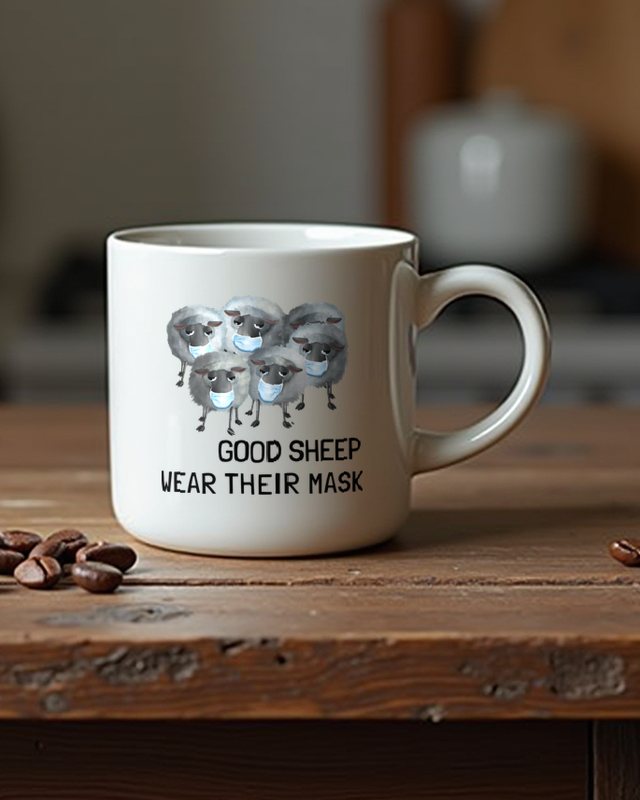Sweet Sheep - Good Sheep Wear Their Mask - Funny Sheep – Mug