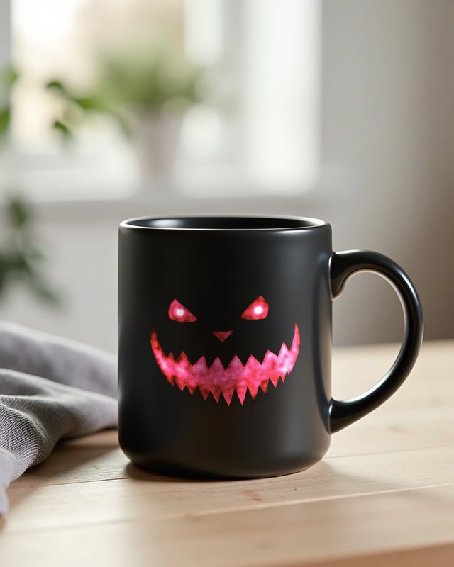 Gruseliges Halloween Gesicht 1 in Rot - Halloween Motiv – Tasse