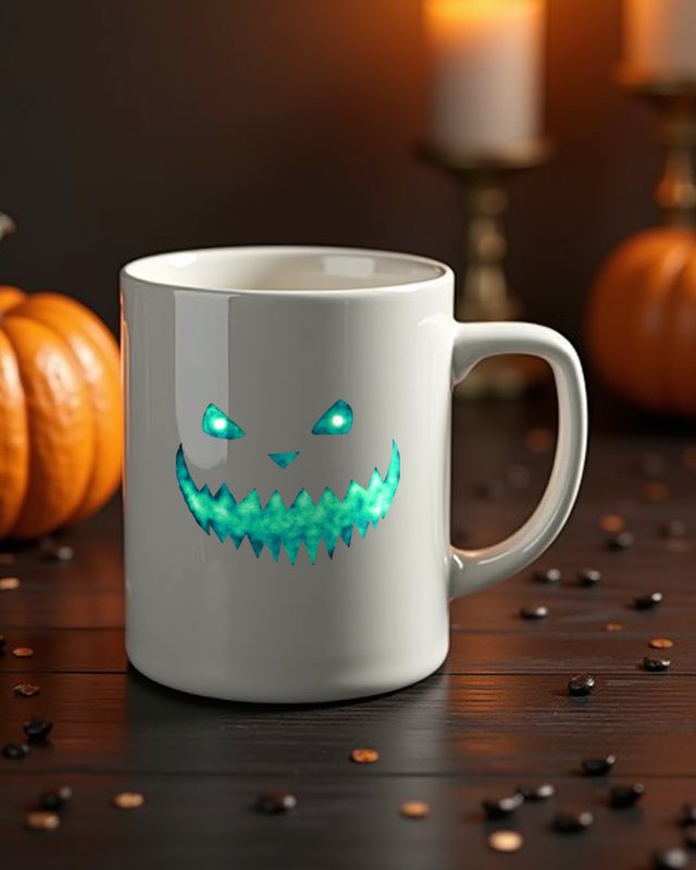 Creepy Halloween Face 1 in Turquoise - Halloween Design – Mug