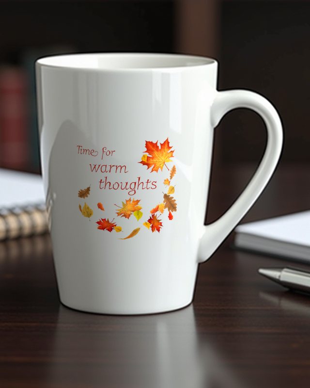 Herbstblätter - Time for warm Thoughts - Herbst Motiv – Tasse