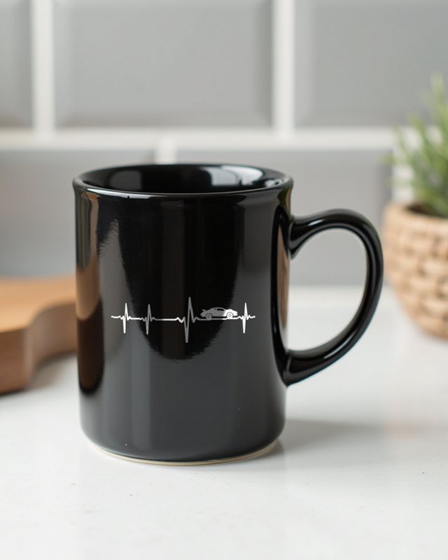 Herzschlag Auto - EKG Motiv für Autoliebhaber und Schrauber – Tasse