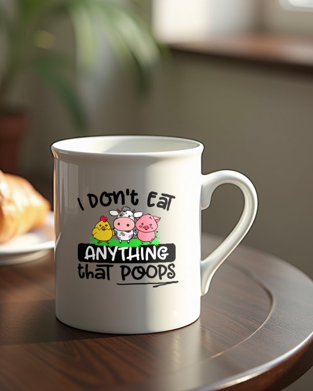 I Don’t Eat Anything That Poops - Lustiger Vegan Spruch – Tasse