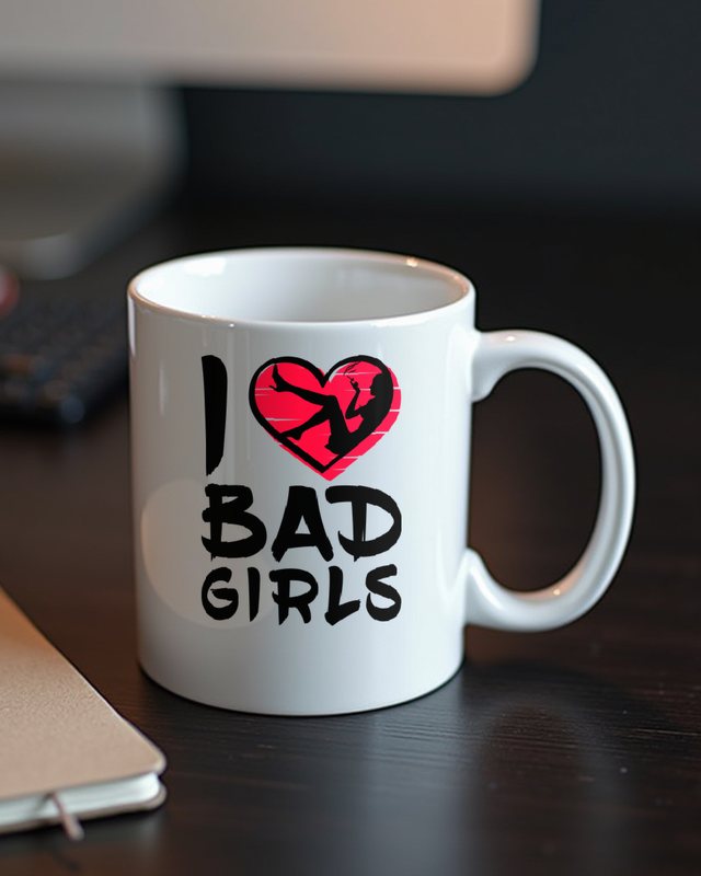 Bad Girls Fan Spruch - I Love Bad Girls mit Herz – Tasse