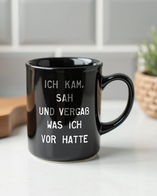 Ich kam sah und vergaß was ich vorhatte - Lustiger Spruch – Tasse