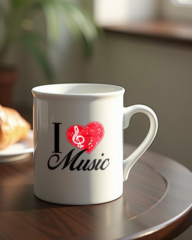 I Love Music - Heart Design for Musicians and Music Fans – Mug
