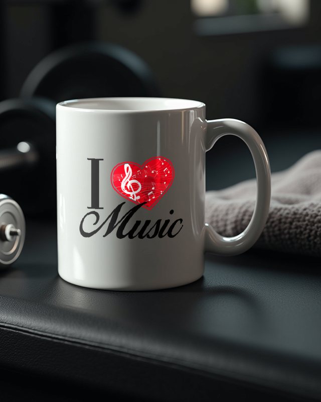 I Love Music - Heart Design for Musicians and Music Fans – Mug