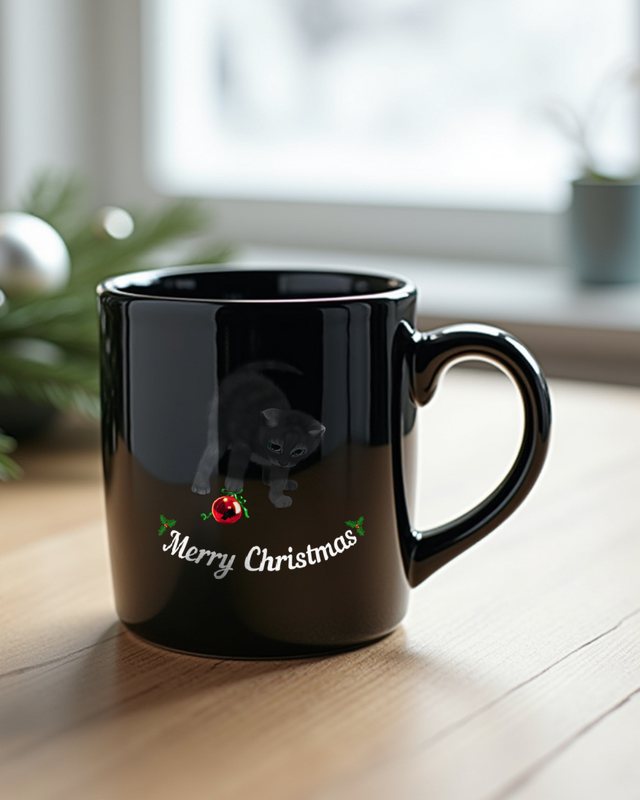 Kitten with Christmas Ornament - Cute Cat Christmas – Mug
